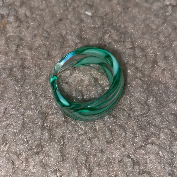 Green and clear Venetian glass ring - Picture 4 of 4